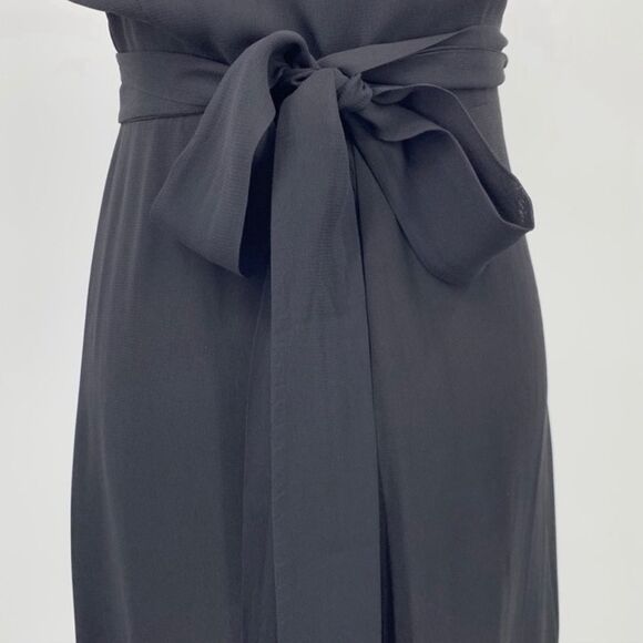 Reformation Charlene Wrap Midi Ruffle Dress Black - Picture 8 of 11